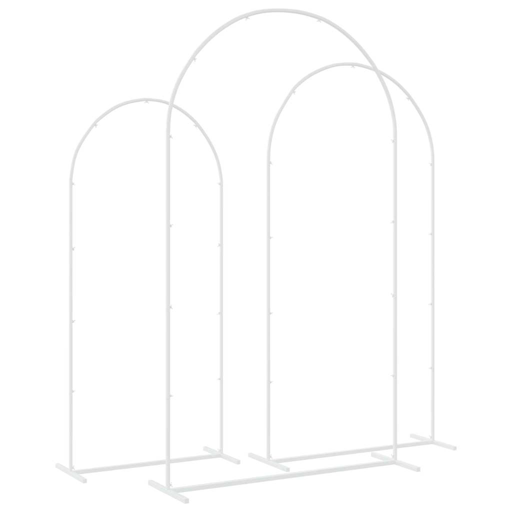 Arc de nuntă 3 pcs Alb Oțel