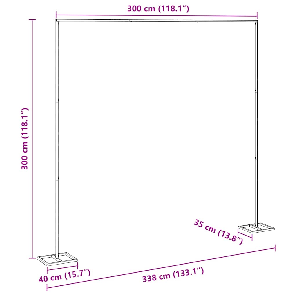Arc de nuntă Auriu 338 x 35 x 300 cm Oțel