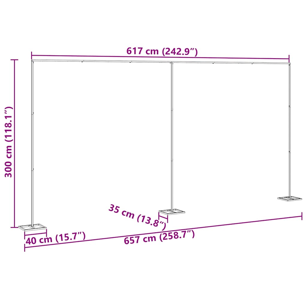 Arc de nuntă Auriu 657 x 35 x 300 cm Oțel