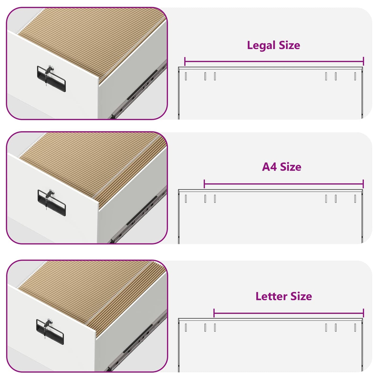 Dulap pentru Fișiere cu sertar cu raft Alb 44 x 50 x 106.5 cm