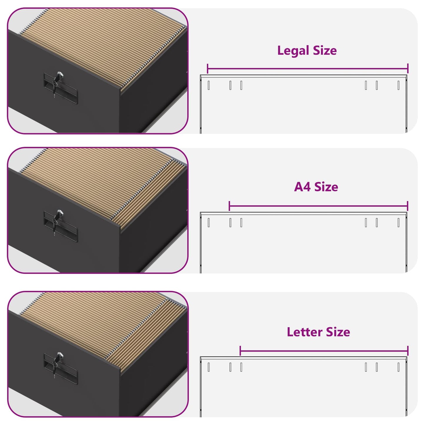 Dulap pentru Fișiere cu sertar cu raft Negru 44 x 50 x 106.5 cm