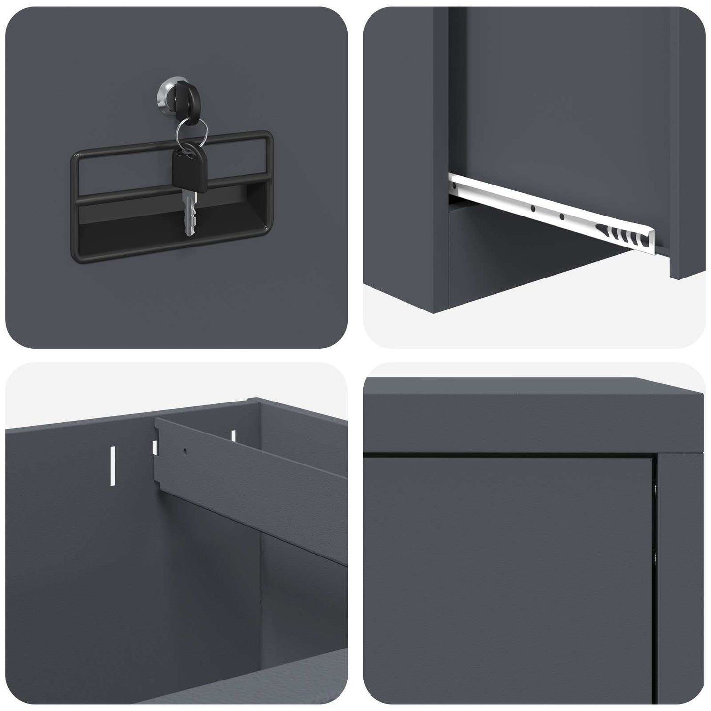 Dulap pentru Fișiere cu sertar Antracit 44 x 50 x 106.5 cm