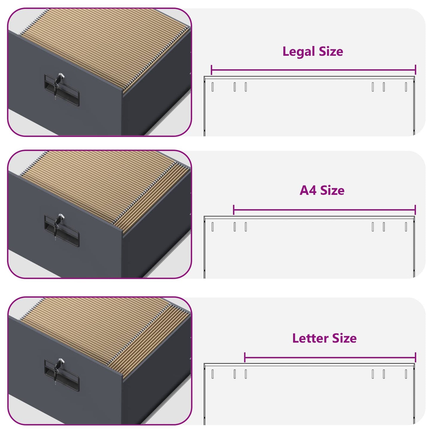 Dulap pentru Fișiere cu sertar Antracit 44 x 50 x 106.5 cm