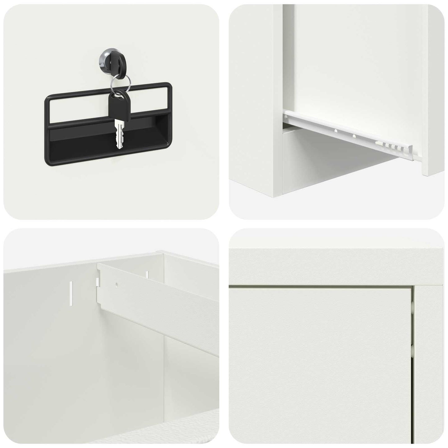 Dulap pentru Fișiere cu sertar cu raft Alb 44 x 50 x 106.5 cm