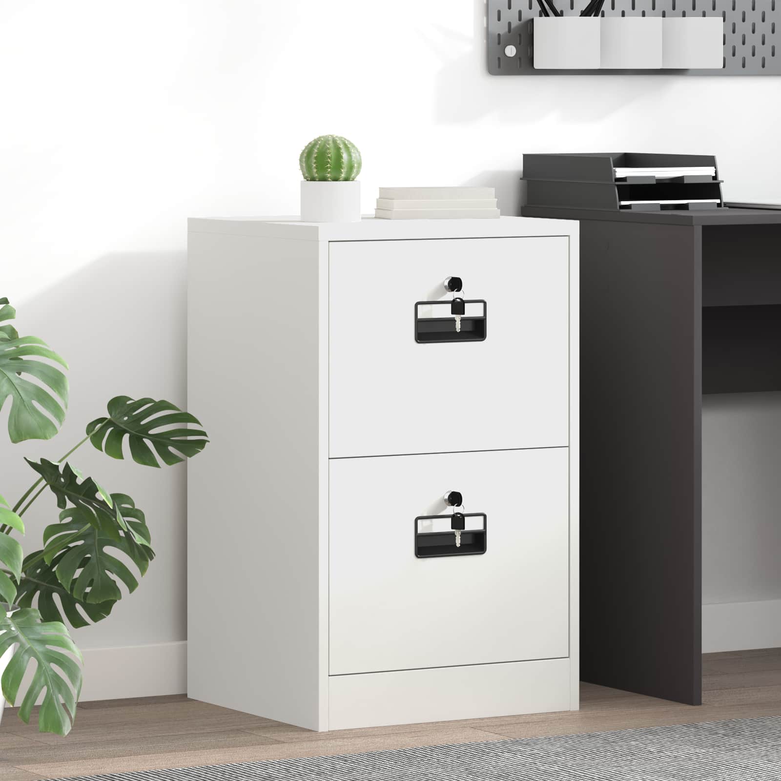 Dulap pentru Fișiere cu sertar cu raft Alb 44 x 50 x 106.5 cm