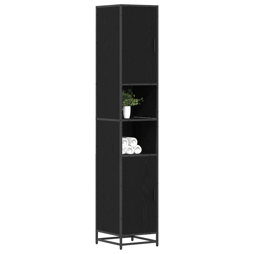 Set de mobilier pentru baie Stejar Negru 35 x 37,5 x 188,5 cm