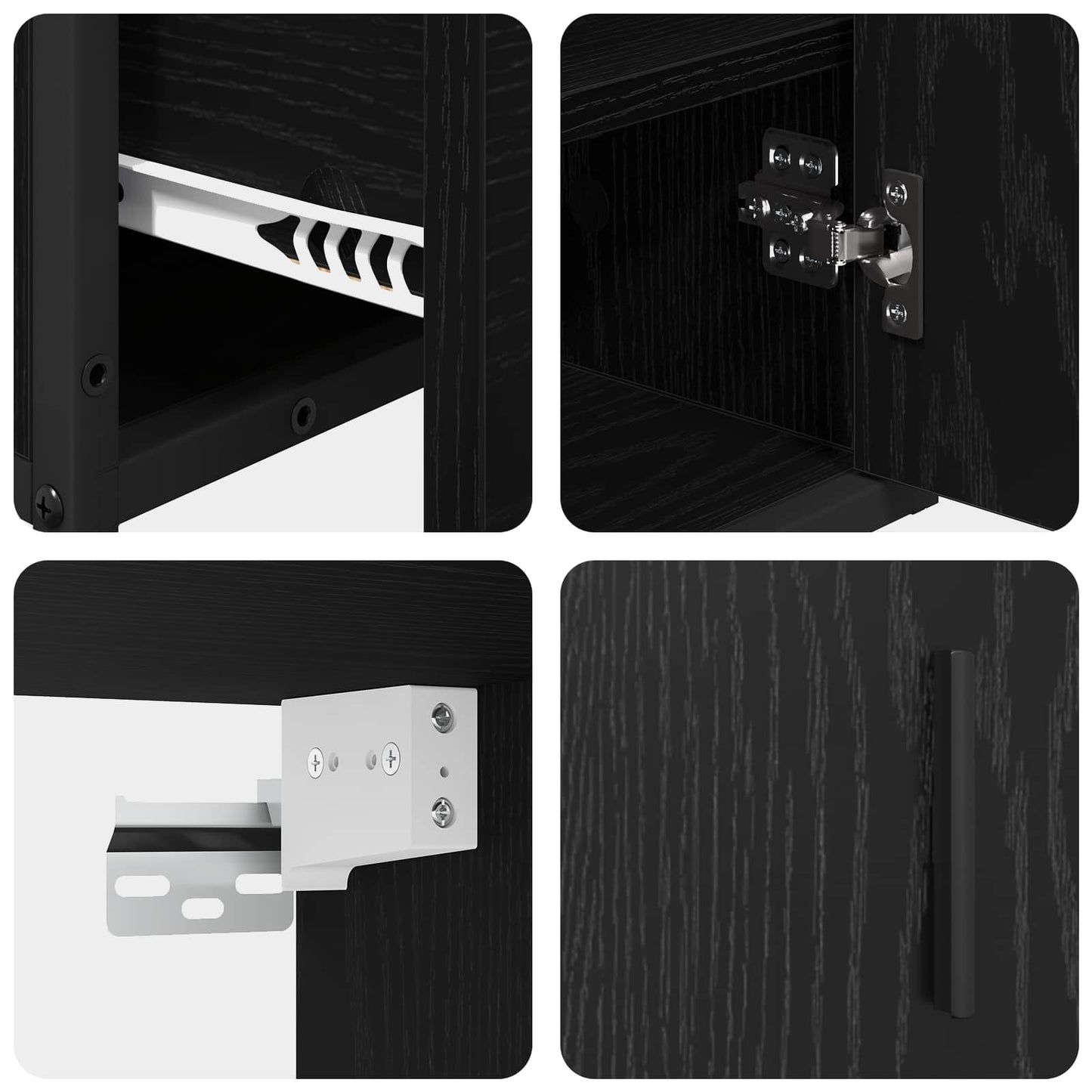 Set de mobilier pentru baie 2 pcs Stejar negru Lemn compozit