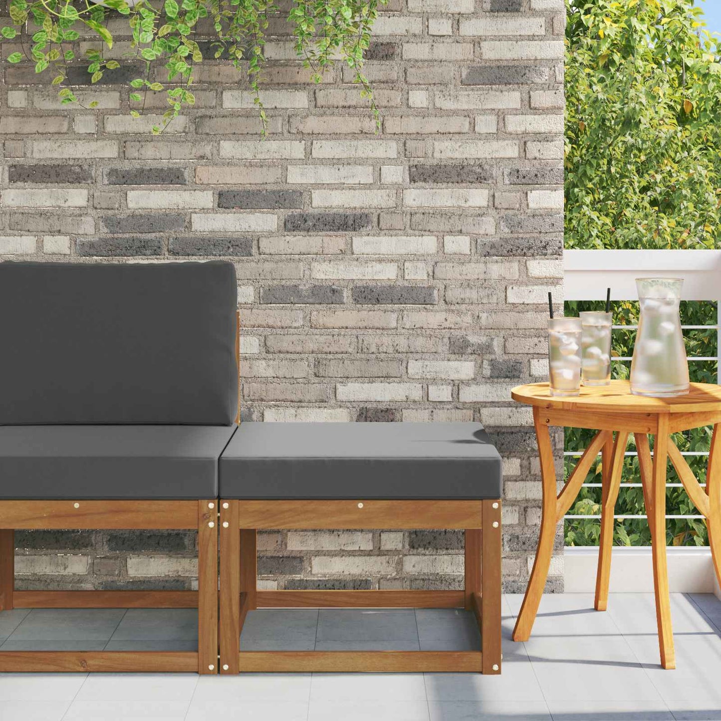 Taburet pentru exterior Lemn Solid de Acacia natural