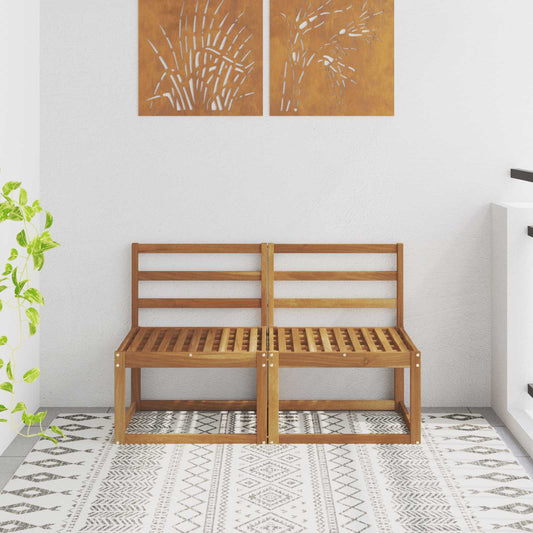 2 Bucată Canapea Medie pentru Exterior Lemn Solid de Acacia