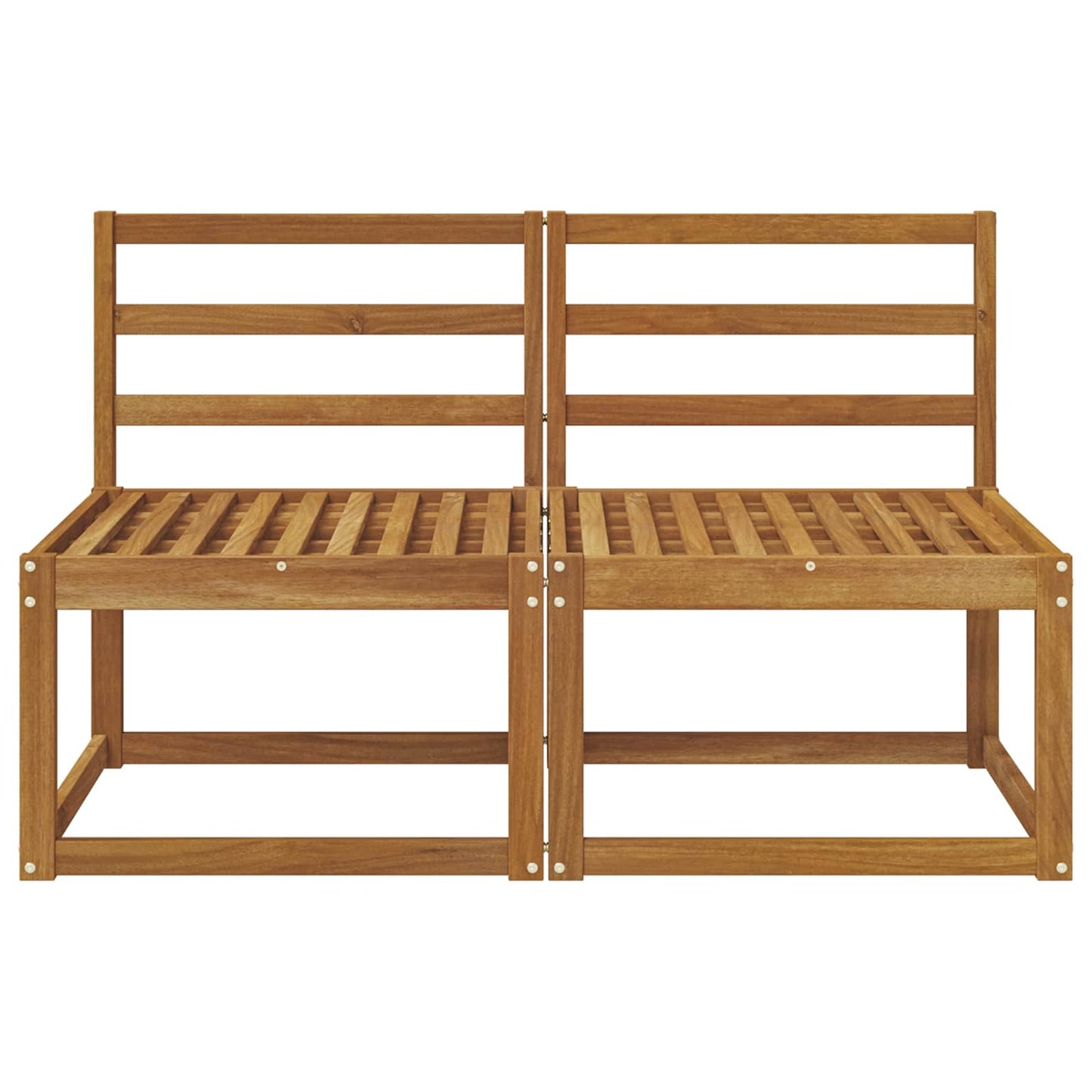 2 Bucată Canapea Medie pentru Exterior Lemn Solid de Acacia