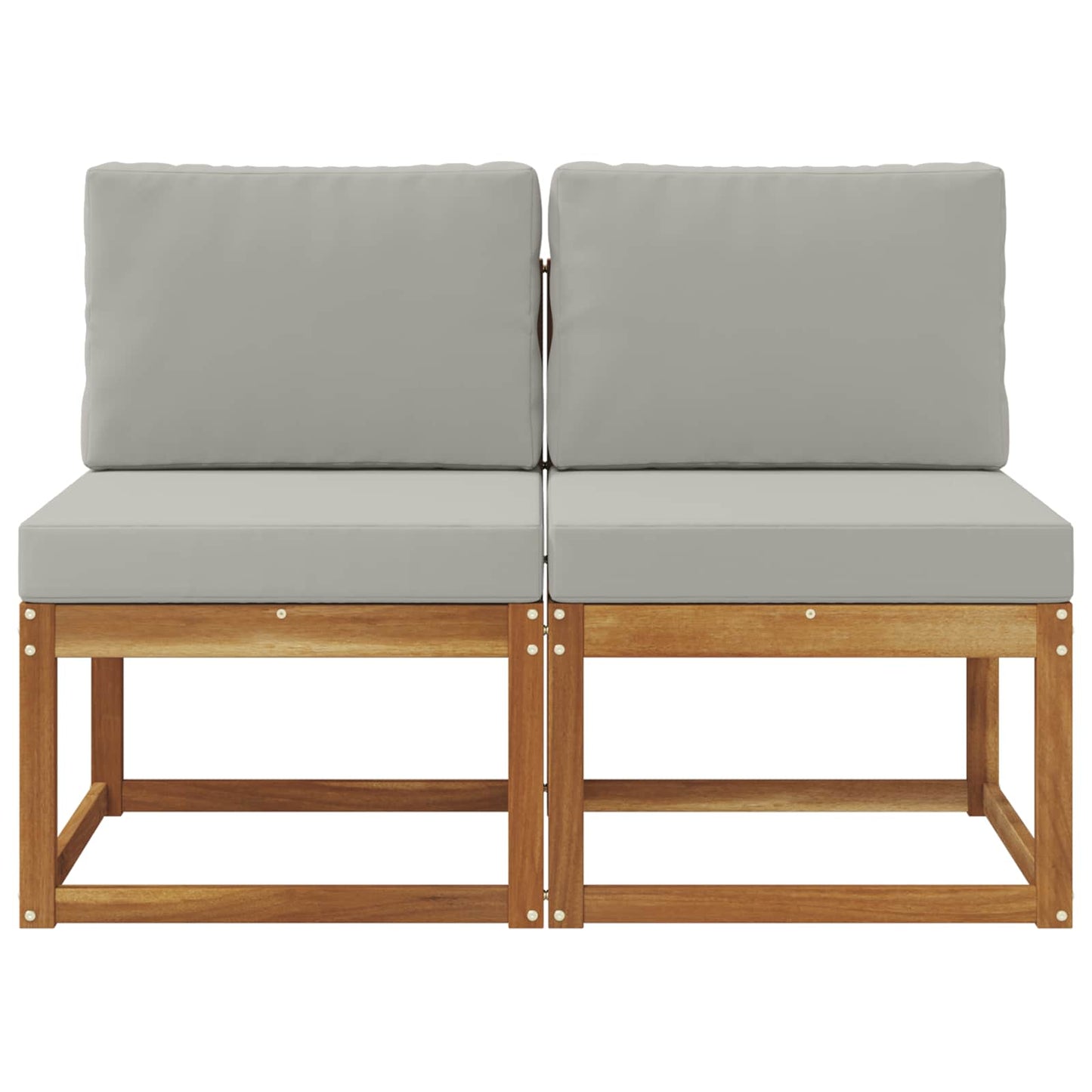 2 Bucată Canapea Medie pentru Exterior Lemn Solid de Acacia