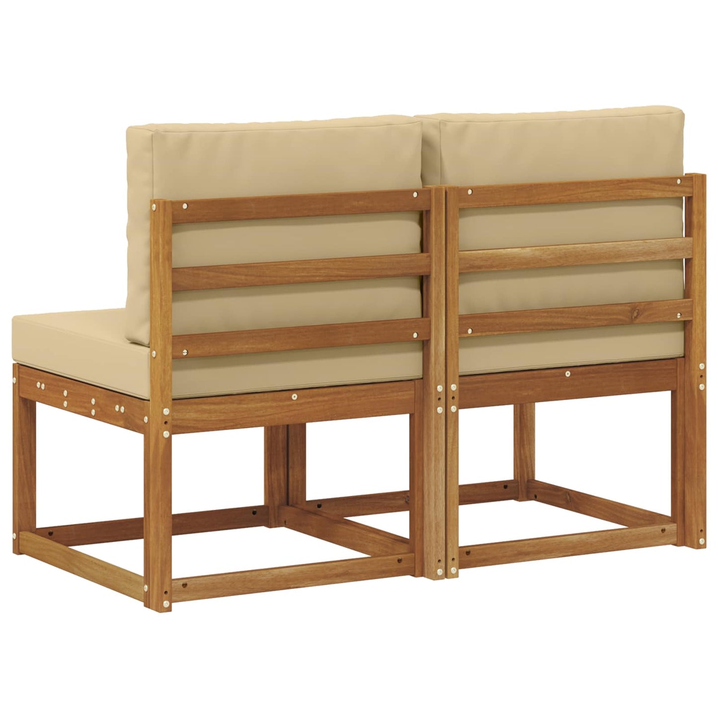 2 Bucată Canapea Medie pentru Exterior Lemn Solid de Acacia