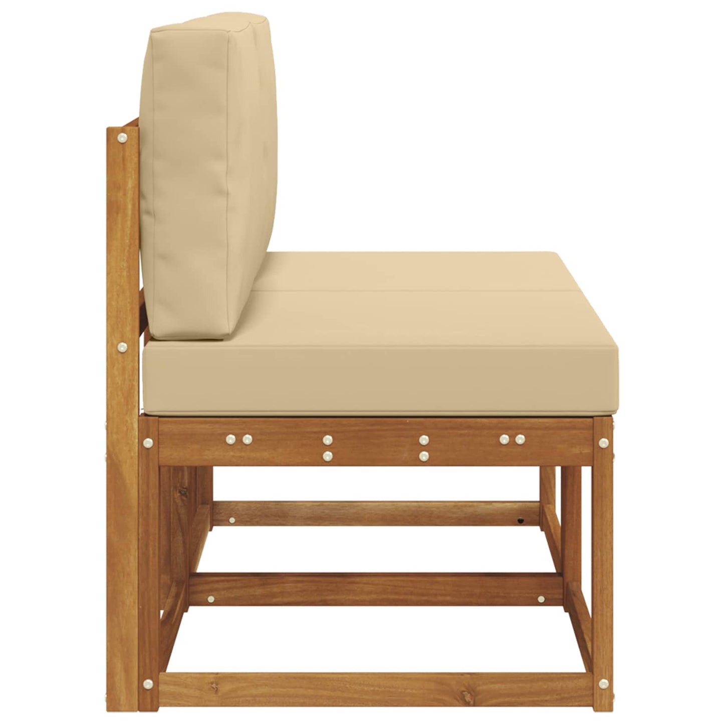 2 Bucată Canapea Medie pentru Exterior Lemn Solid de Acacia