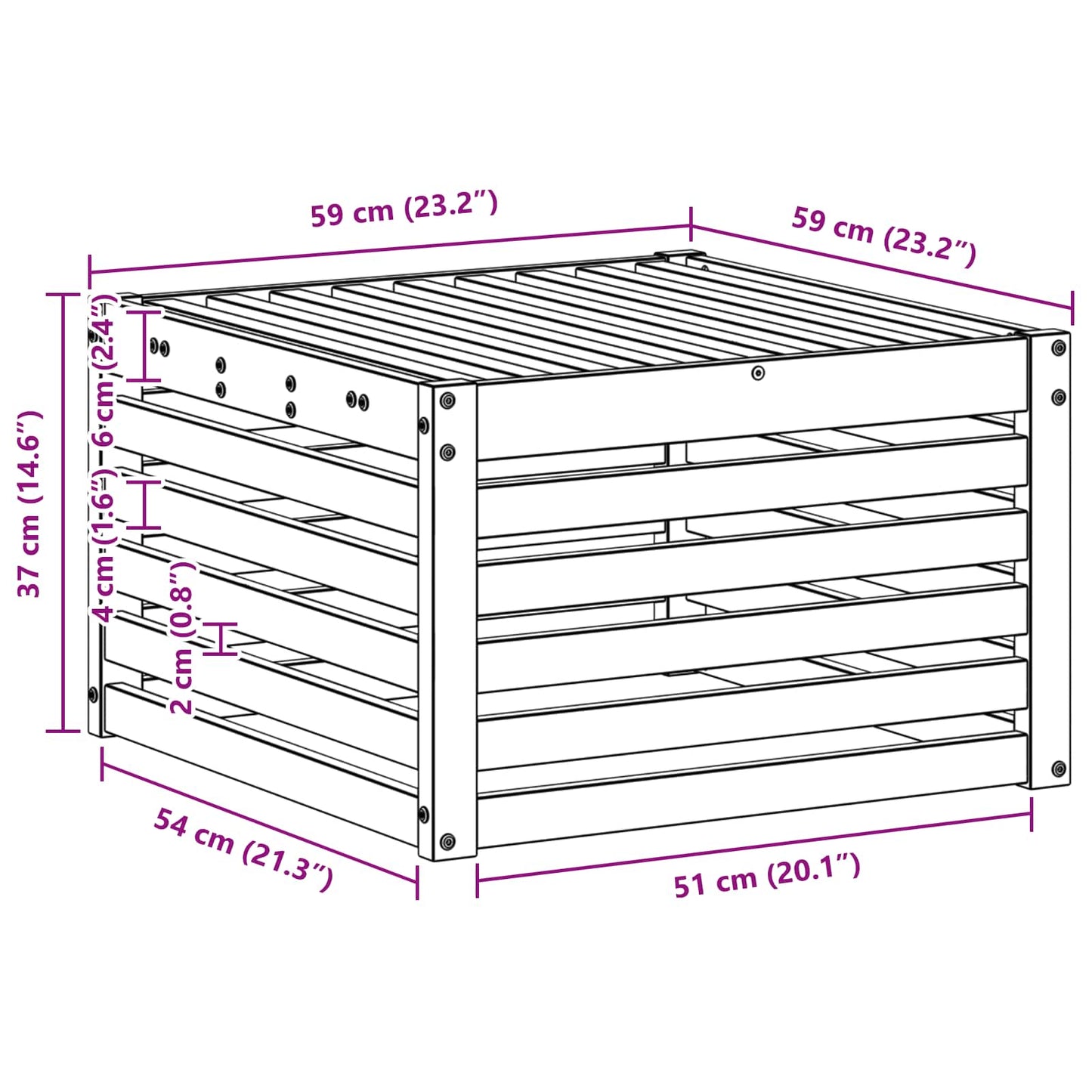 Taburet pentru exterior Lemn Solid de Acacia natural