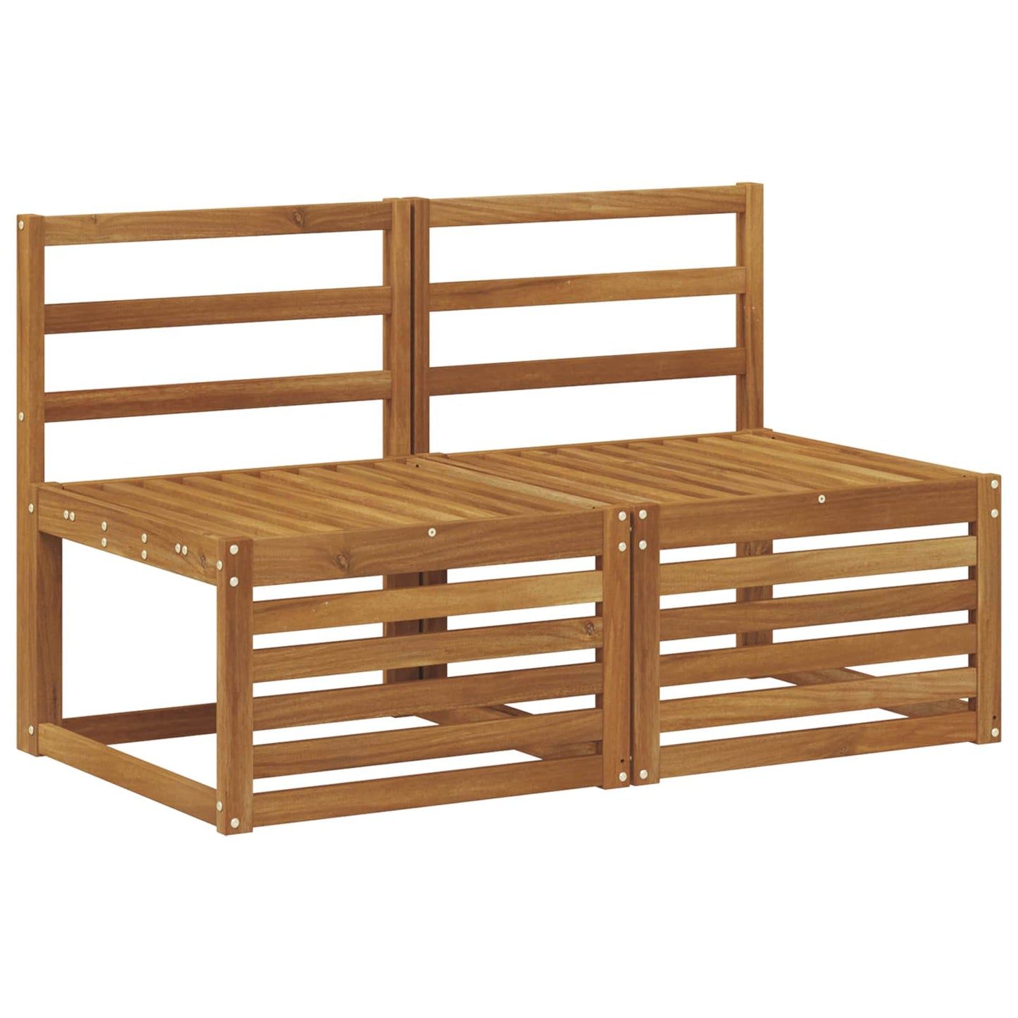 2 Bucată Canapea Medie pentru Exterior Lemn Solid de Acacia