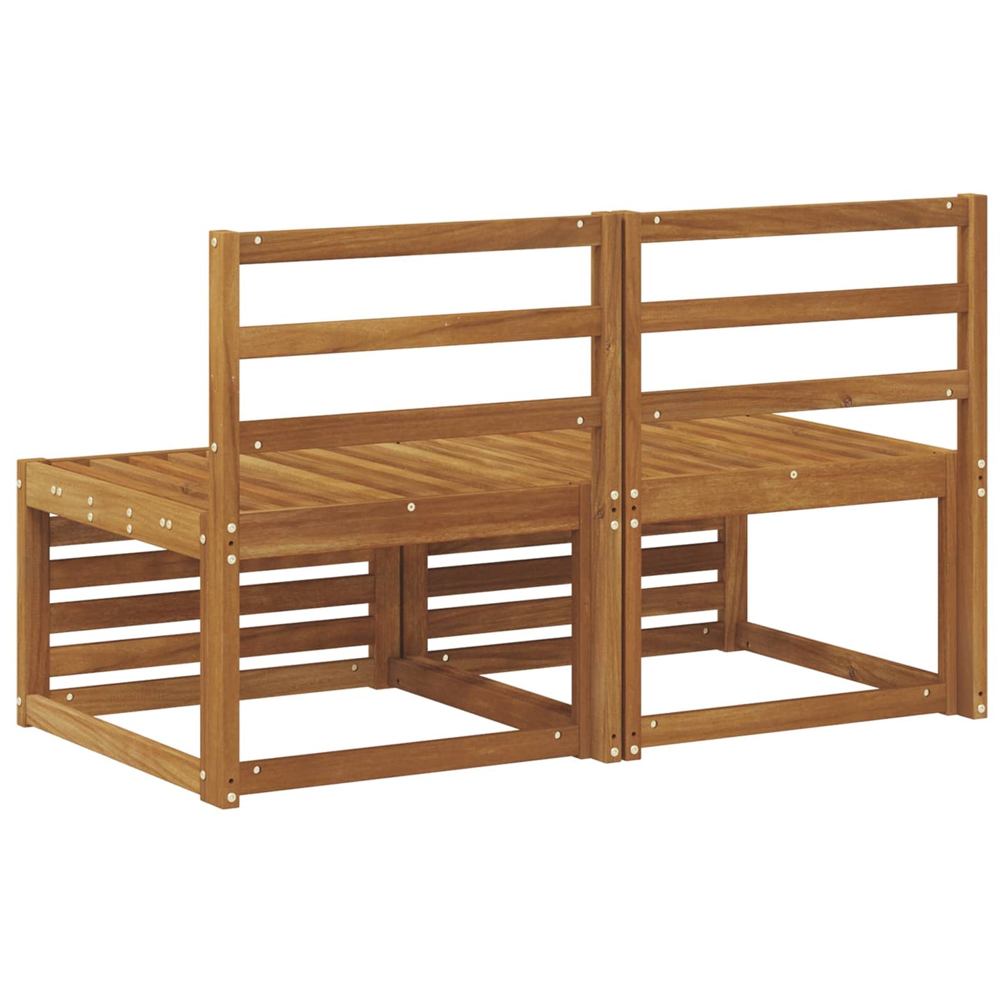 2 Bucată Canapea Medie pentru Exterior Lemn Solid de Acacia
