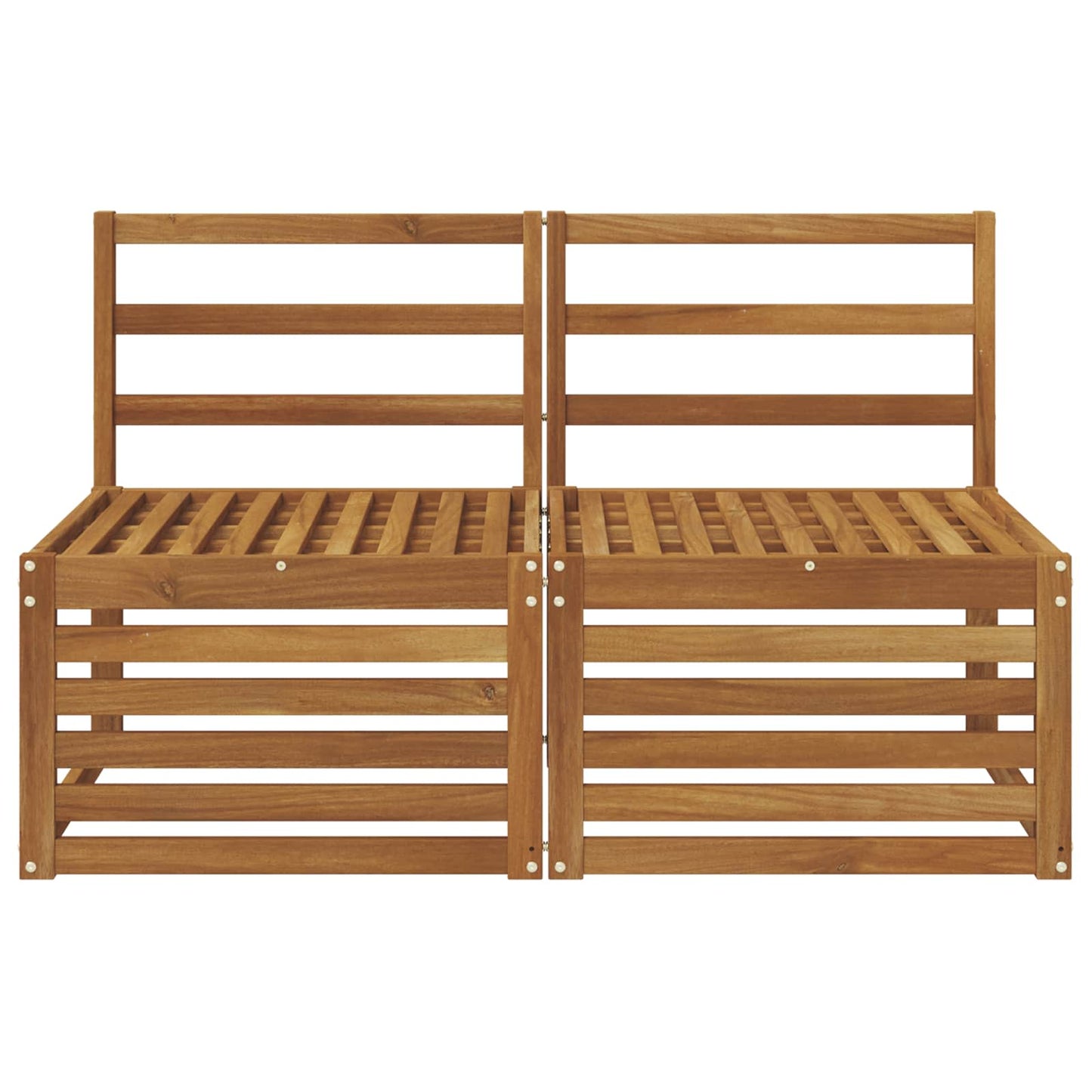 2 Bucată Canapea Medie pentru Exterior Lemn Solid de Acacia