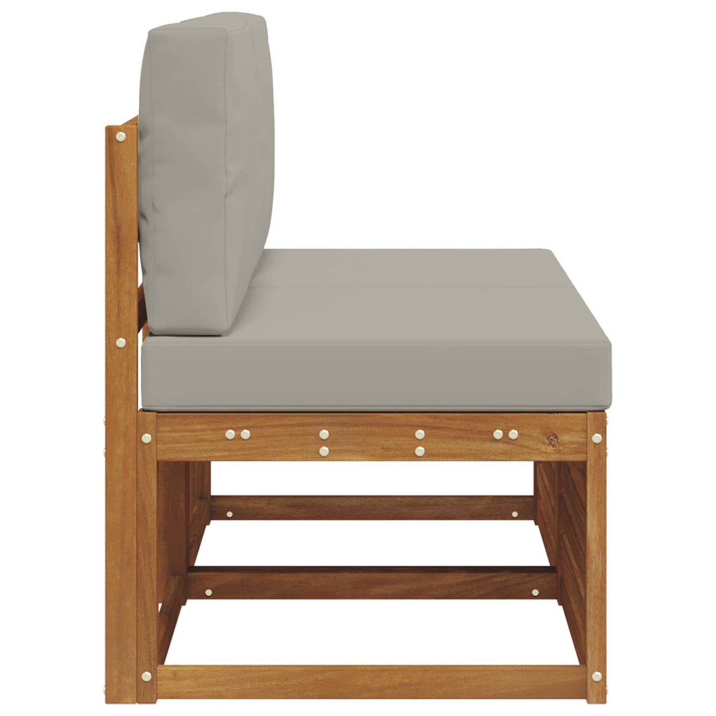 2 Bucată Canapea Medie pentru Exterior Lemn Solid de Acacia