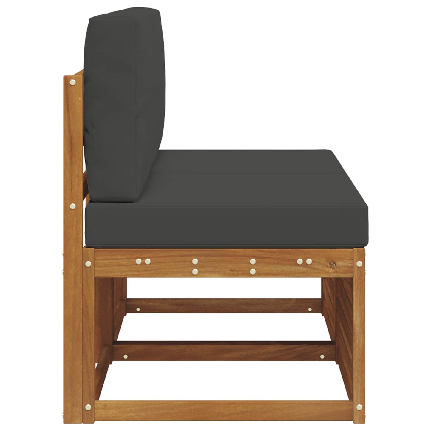 2 Bucată Canapea Medie pentru Exterior Lemn Solid de Acacia