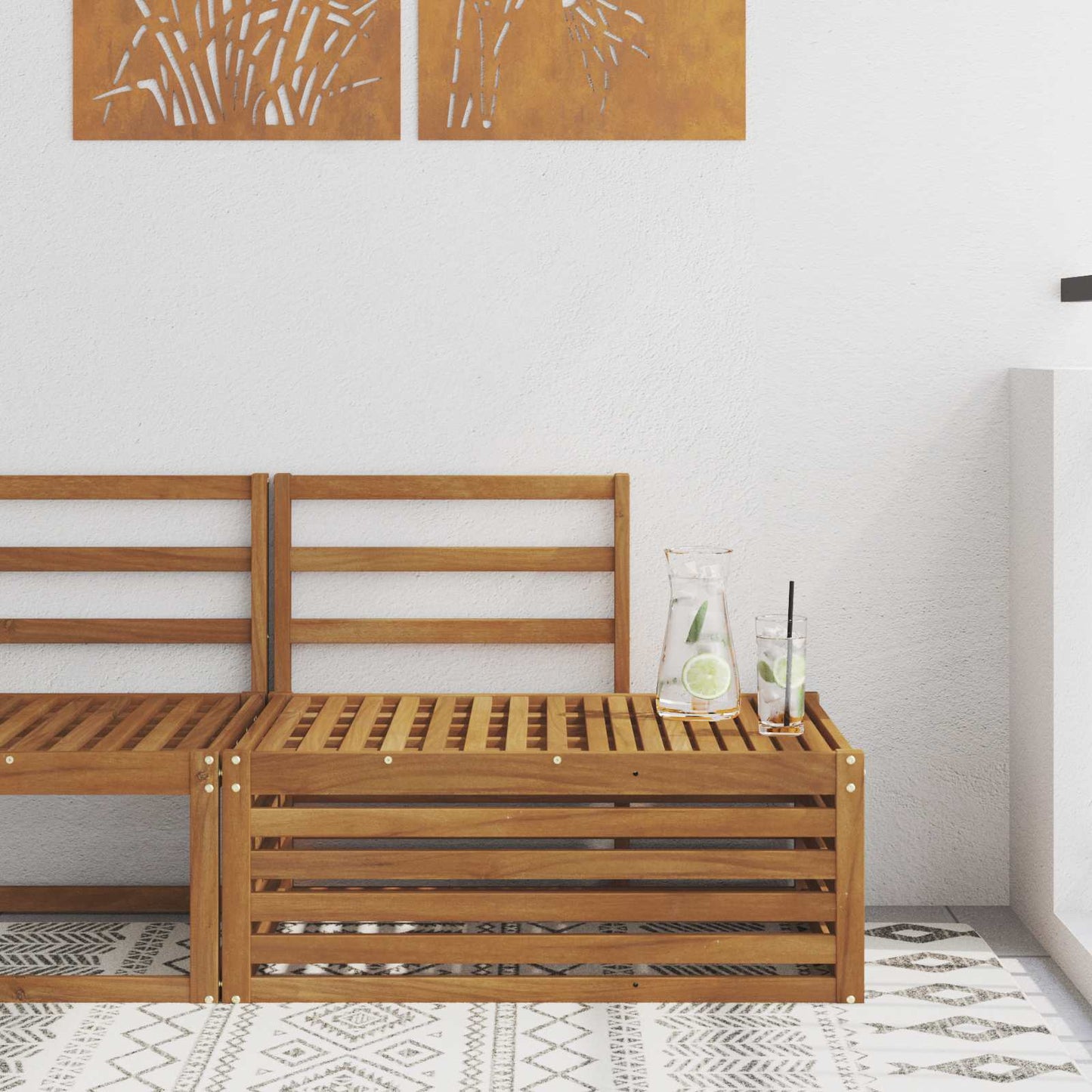 Canapea de exterior natural 91 x 63 x 73 cm