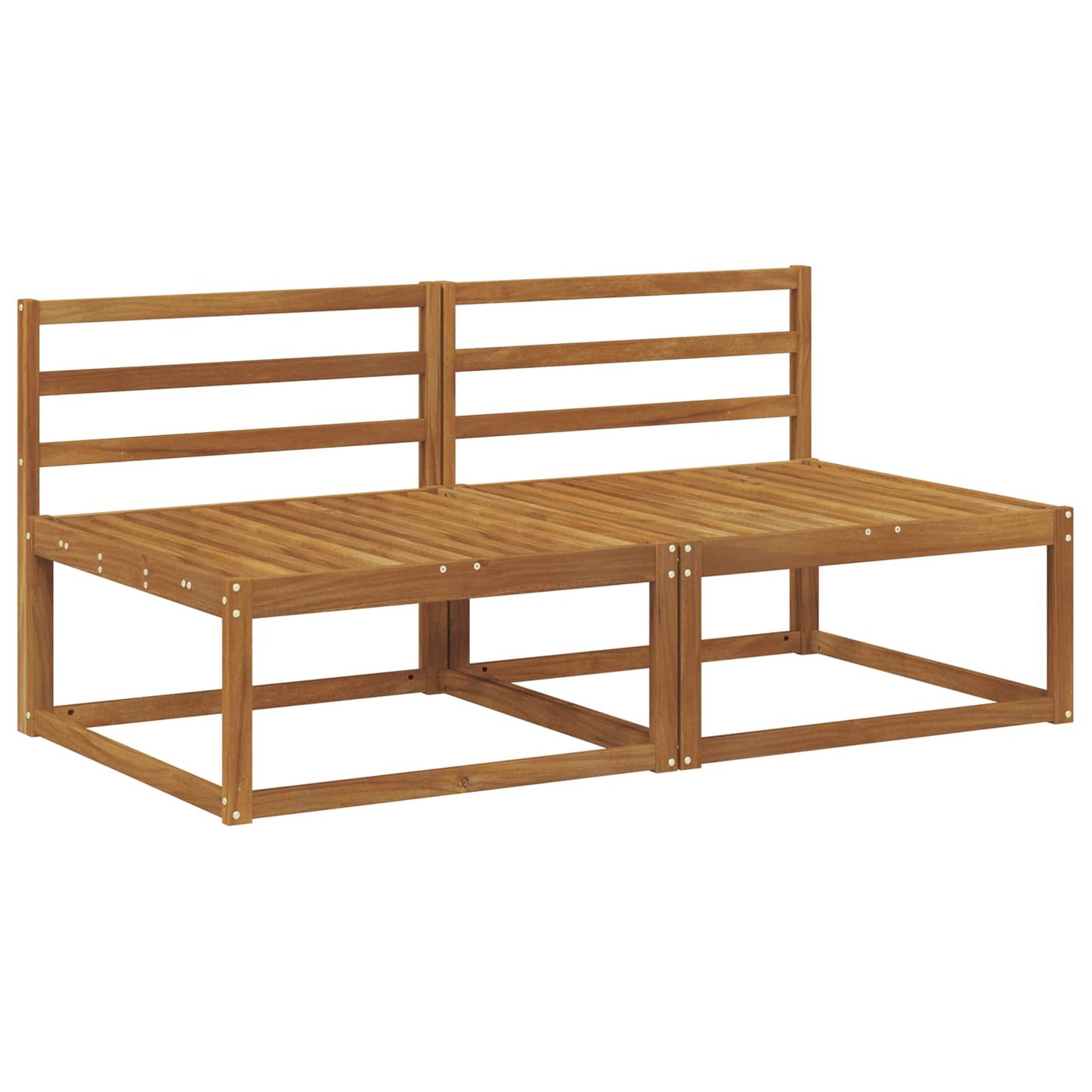 2 Bucată Canapea Medie pentru Exterior Lemn Solid de Acacia