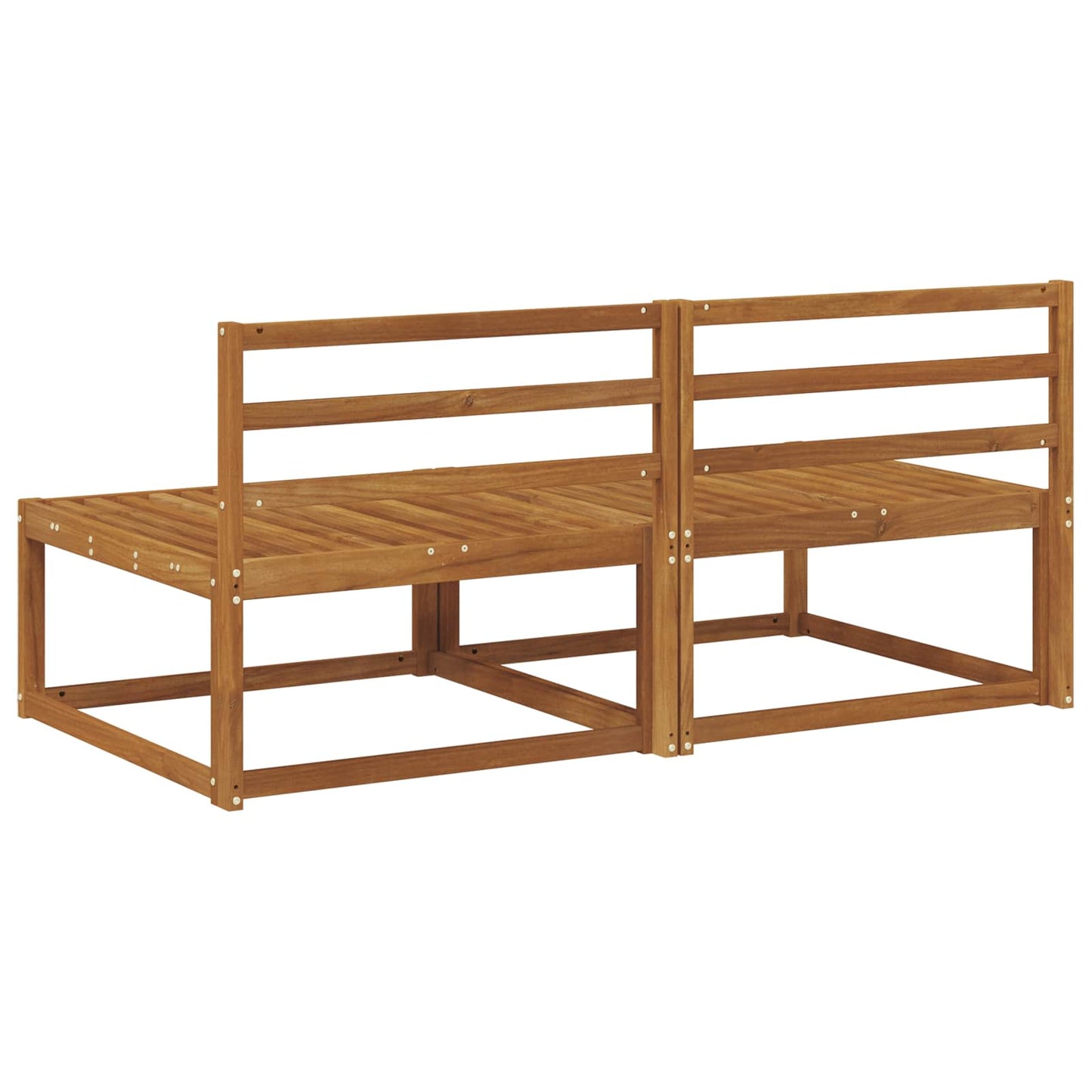 2 Bucată Canapea Medie pentru Exterior Lemn Solid de Acacia