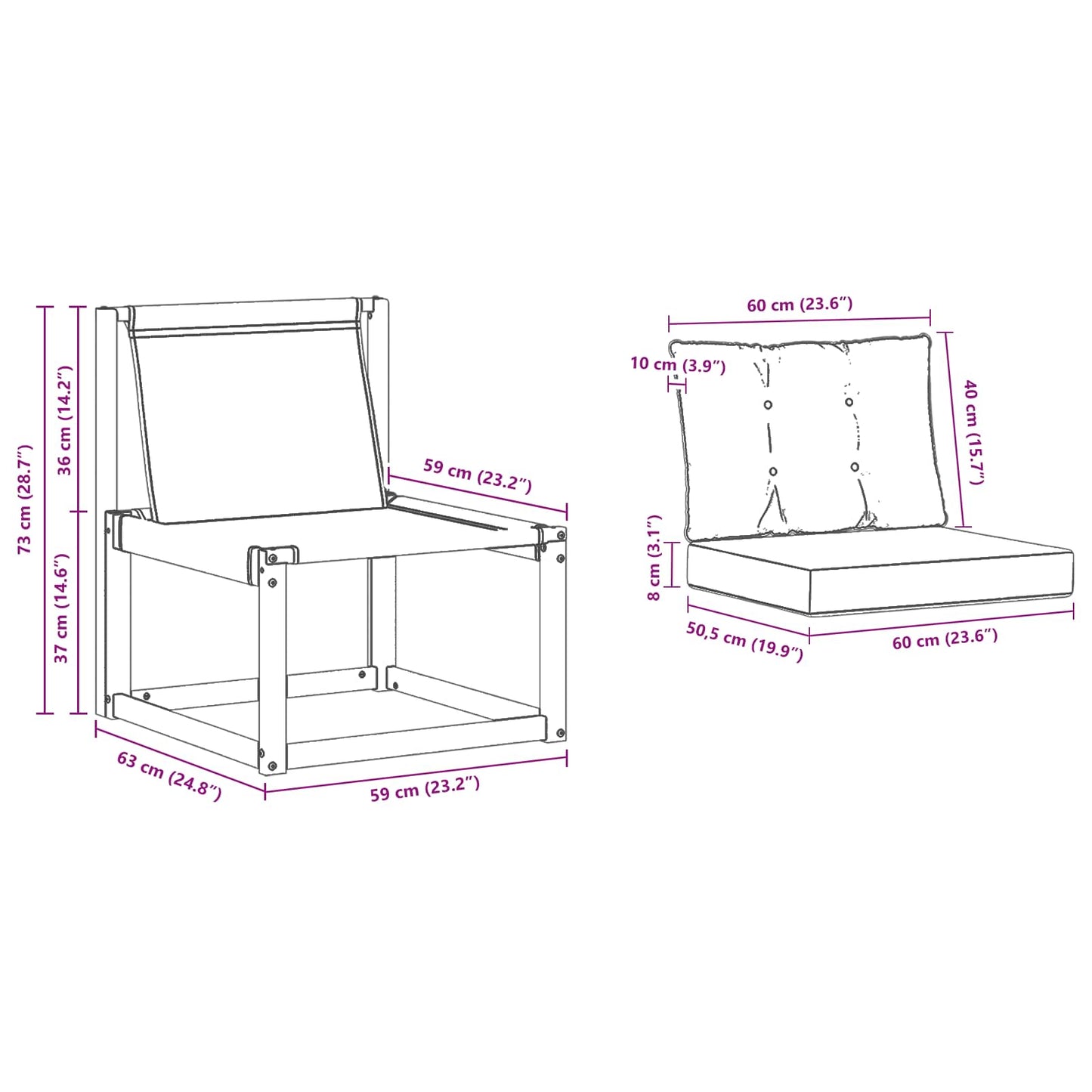 Canapea centrală pentru exterior