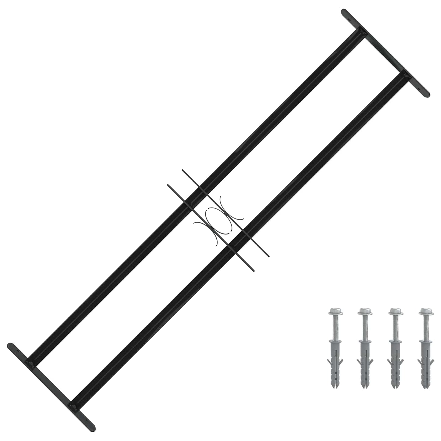 Grilă Fereastră Negru 115 x 30 cm Oțel vopsit electrostatic