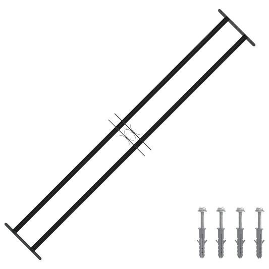 Grilă Fereastră Negru 176 x 30 cm Oțel vopsit electrostatic