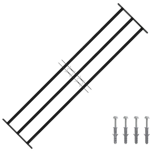 Grilă Fereastră Negru 174 x 45 cm Oțel vopsit electrostatic