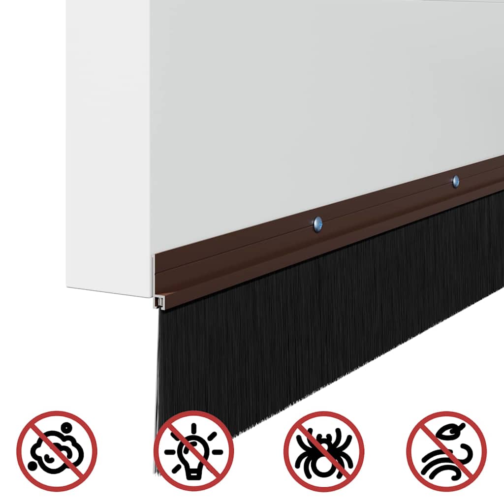 Perdele de ușă cu perii cu montare prin înșurubare 12 pcs Maro