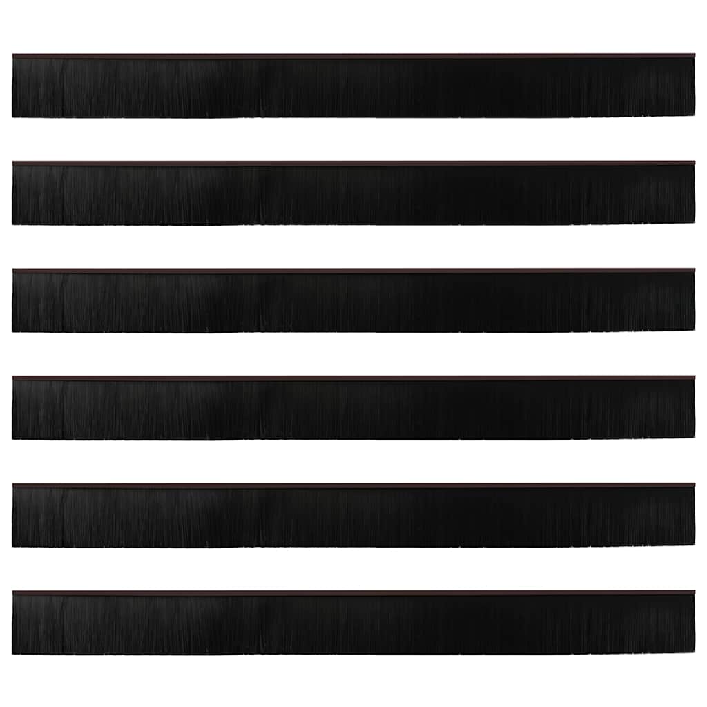 Perdele de ușă cu perii cu montare prin înșurubare 6 pcs Maro