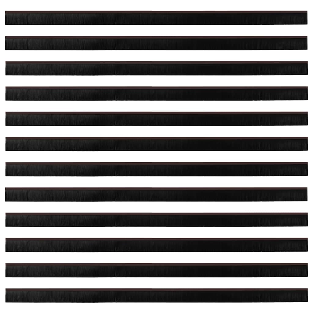 Perdele de ușă cu perii cu montare prin înșurubare 12 pcs Maro