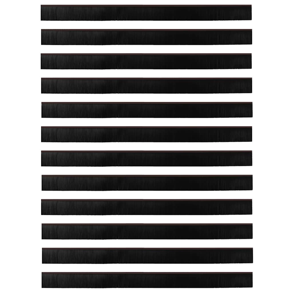 Perdele de ușă cu perii cu montare prin înșurubare 12 pcs Maro