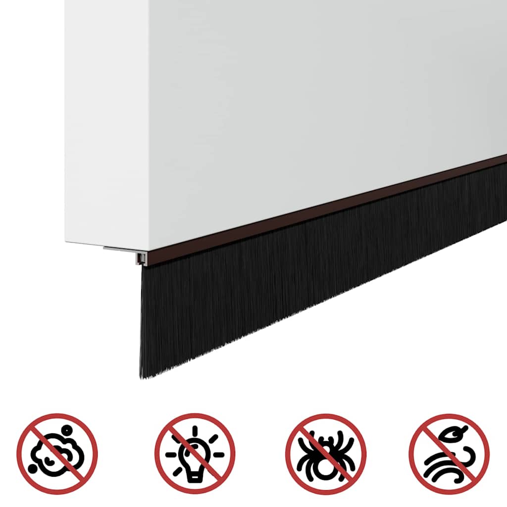 Perdele de ușă cu perii cu montare prin înșurubare 12 pcs Maro