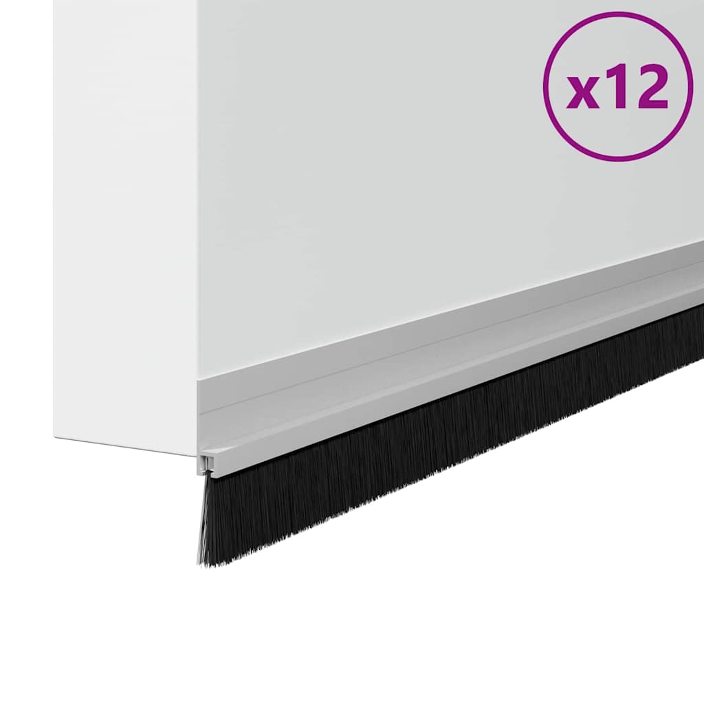 Dopuri pentru uși autoadezive 12 pcs Argintiu 100 cm