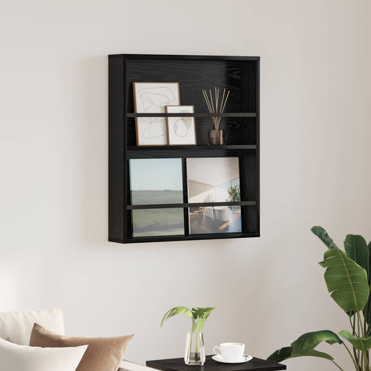 Raft pentru reviste Stejar Negru 60 x 12 x 70 cm Lemn compozit
