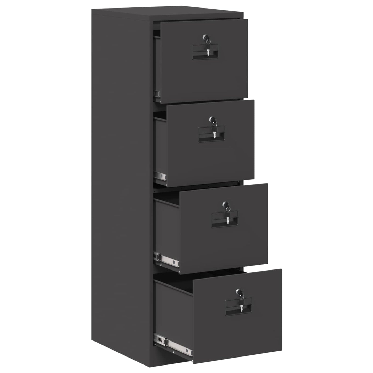 Dulap pentru Fișiere cu sertar 2 pcs Negru 44 x 50 x 106.5 cm