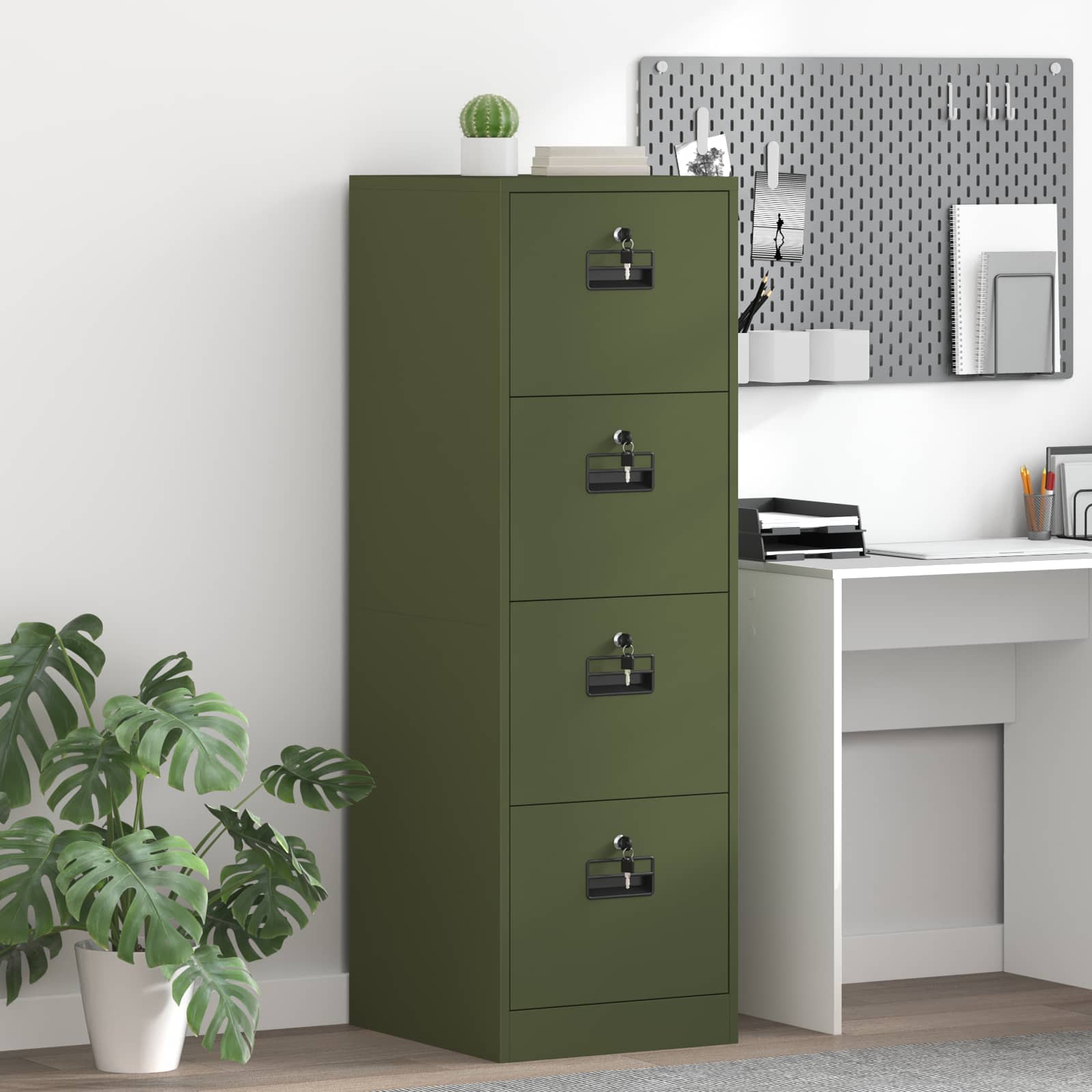Dulap pentru Fișiere 2 pcs Verde măsliniu 44 x 50 x 106.5 cm