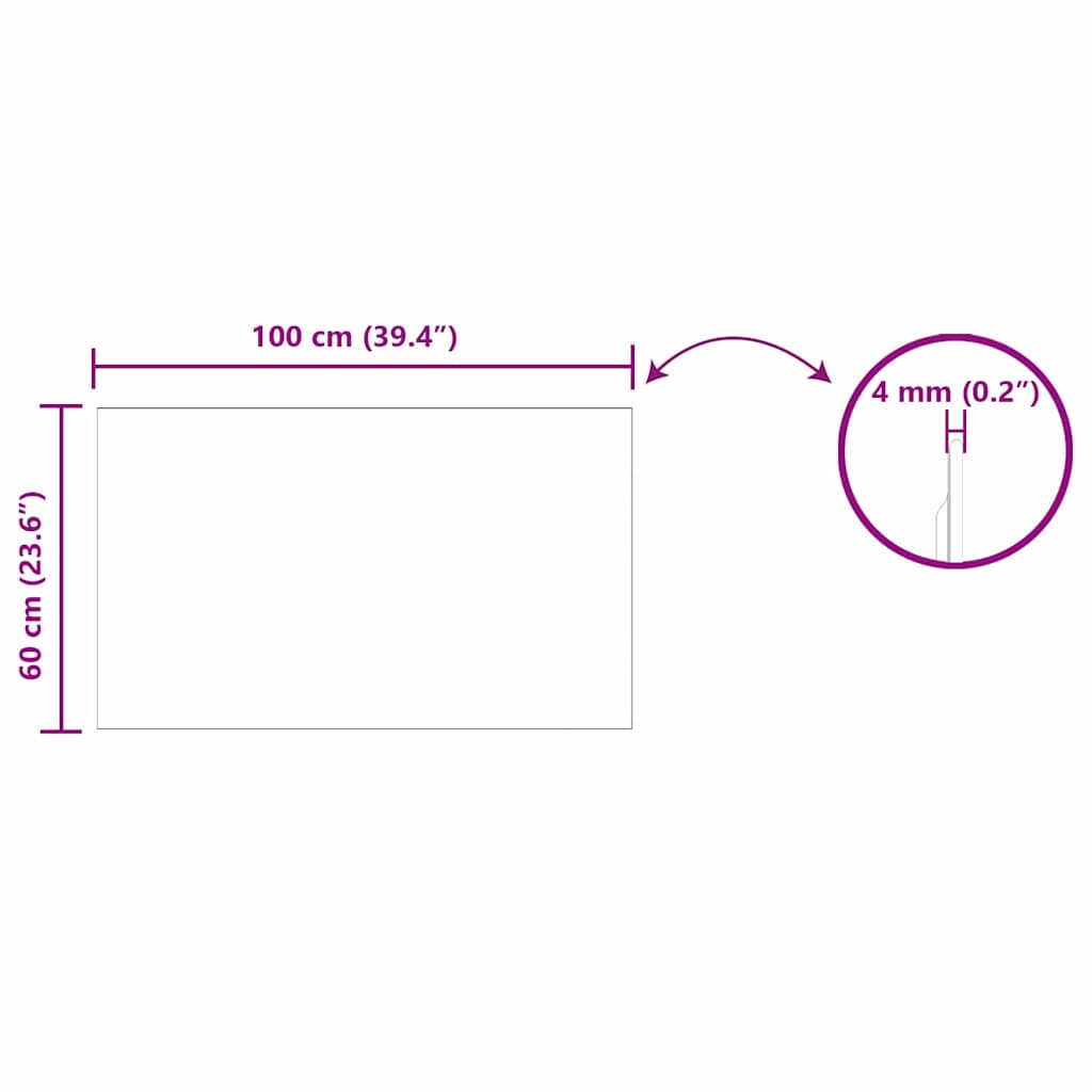 Ogledna de perete Dreptunghiular 100 x 60 cm sticlă securizată
