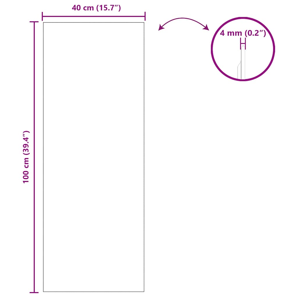 Ogledna de perete Dreptunghiular 40 x 100 cm sticlă securizată