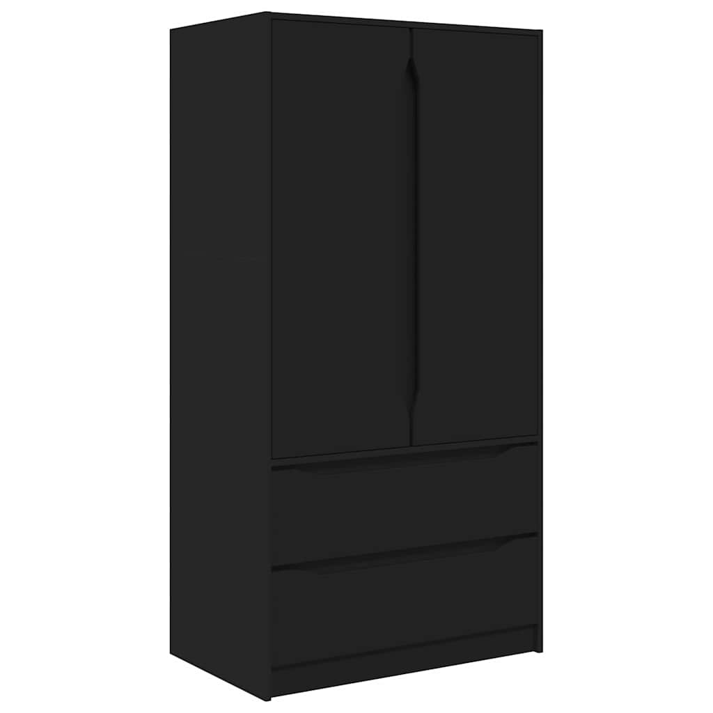 Dulap cu sertar cu ușă Negru 79,5 x 49 x 156 cm Lemn prelucrat