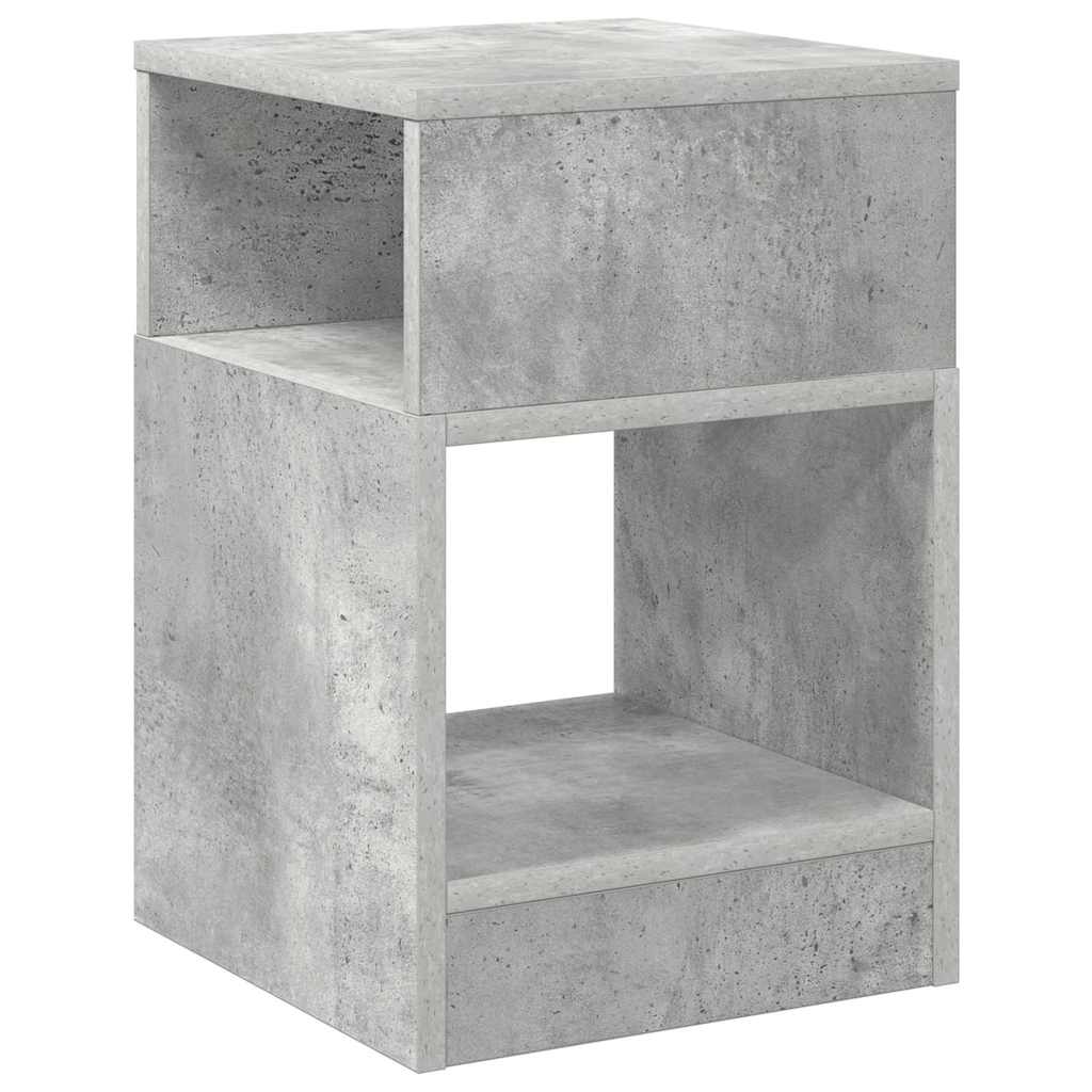 Masă laterală Gri din beton 30,5 x 30 x 45 cm Lemn compozit