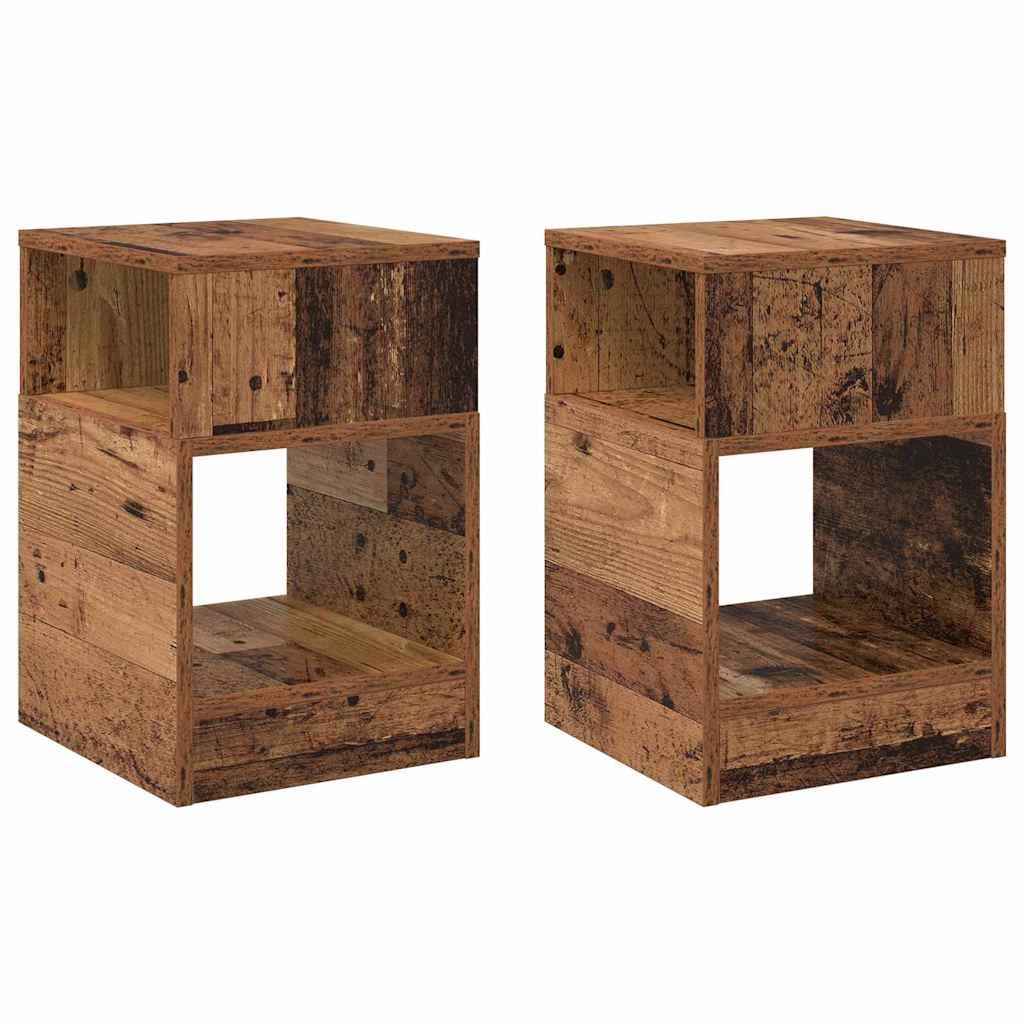 Masă laterală 2 pcs Lemn vechi 30,5 x 30 x 45 cm Lemn compozit