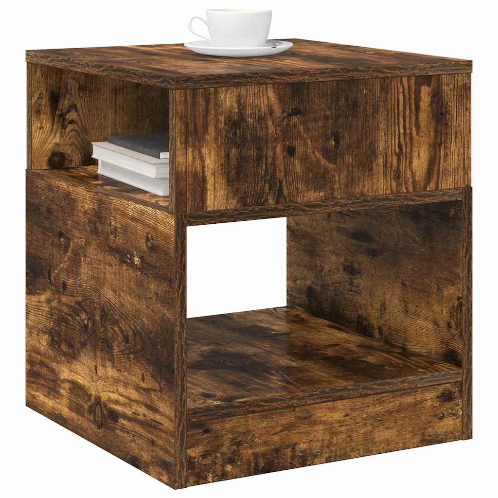 Masă laterală 2 pcs Stejar fumuriu 40,5 x 40 x 45 cm