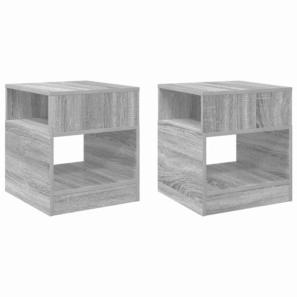 Masă laterală 2 pcs Gri Sonoma 40,5 x 40 x 45 cm Lemn compozit