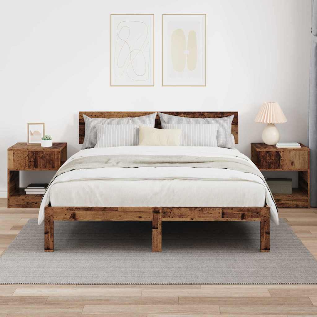 Masă laterală 2 pcs Lemn vechi 40,5 x 40 x 45 cm Lemn compozit