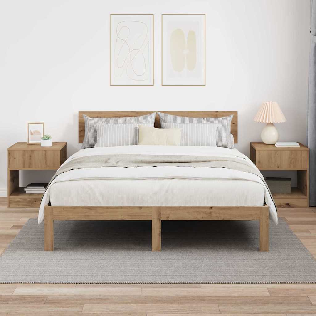 Masă laterală 2 pcs Stejar Artizanal 40,5 x 40 x 45 cm