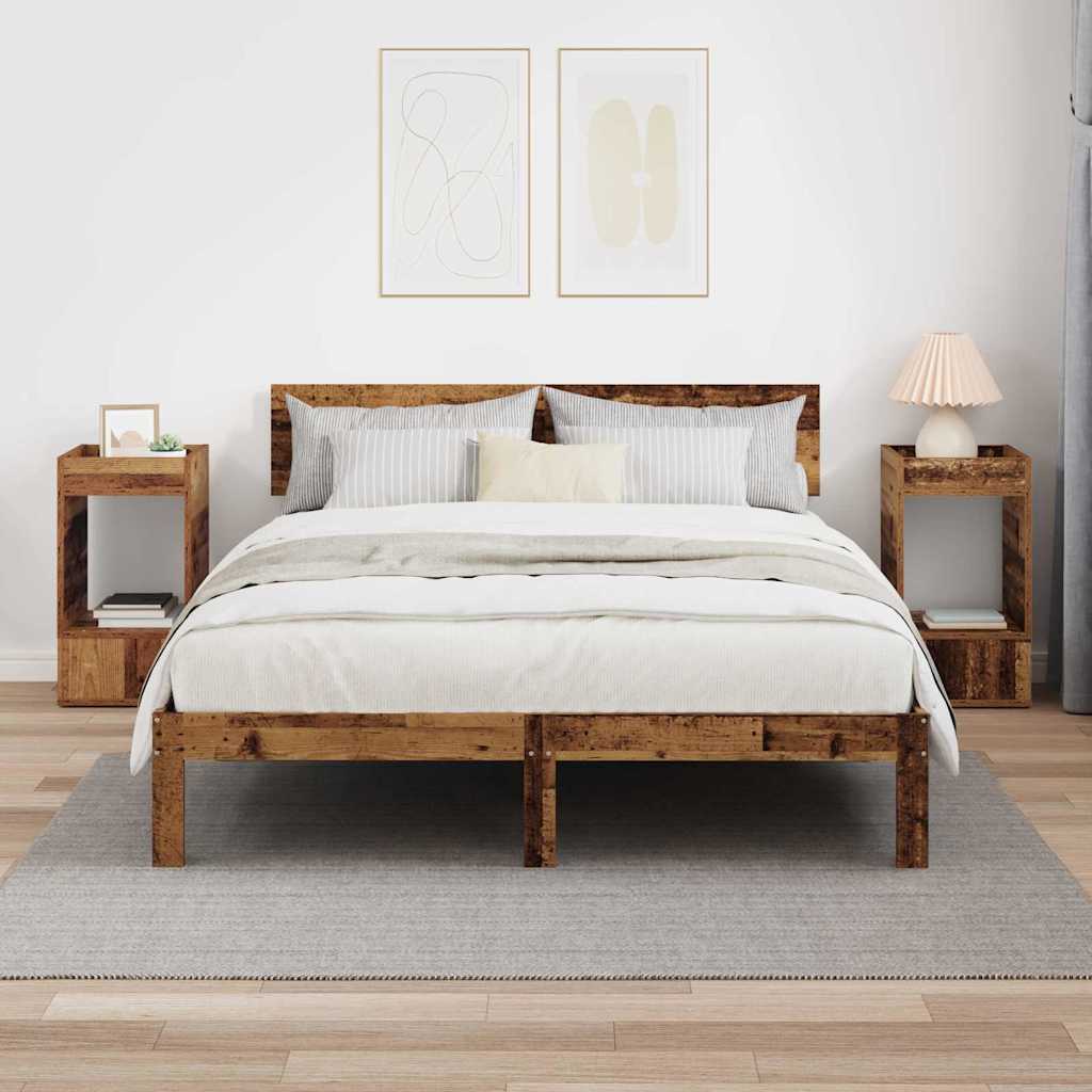 Masă laterală 2 pcs Lemn vechi 30 x 30 x 56 cm Lemn compozit