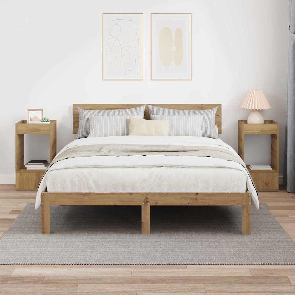 Masă laterală 2 pcs Stejar Artizanal 30 x 30 x 56 cm